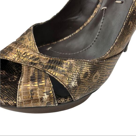 BCBGMaxAzria Stilleto Snake Print Leather Shoes 9 - Picture 8 of 15